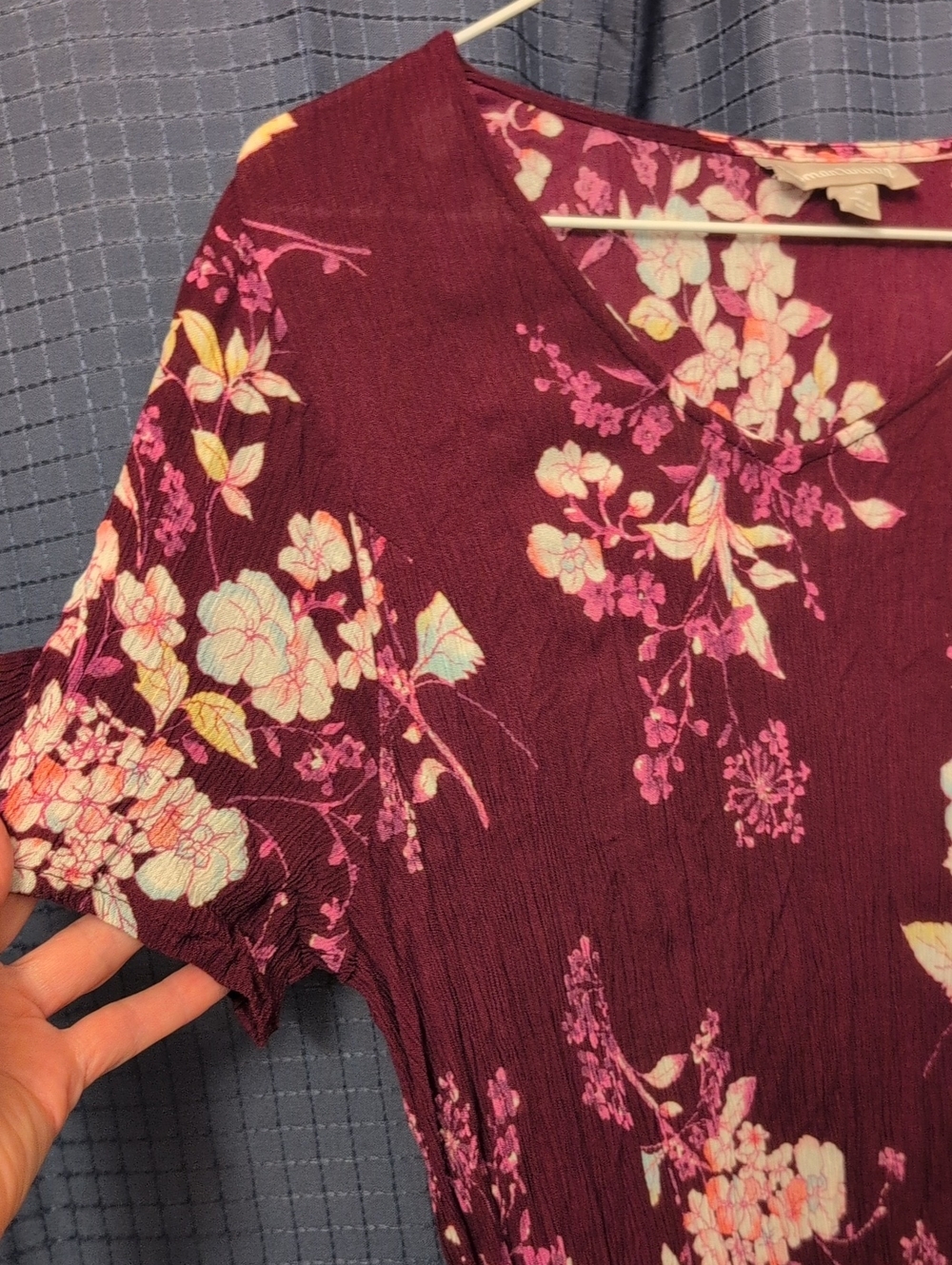 Like New Floral Maxi Crinkle Dress 14/16